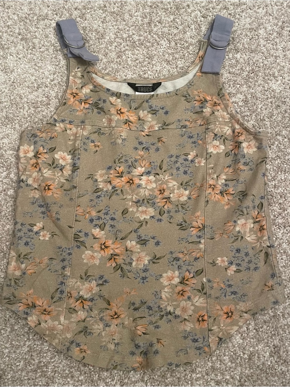 Truce Girls Floral Overall Style Tank Top – Size L 14
